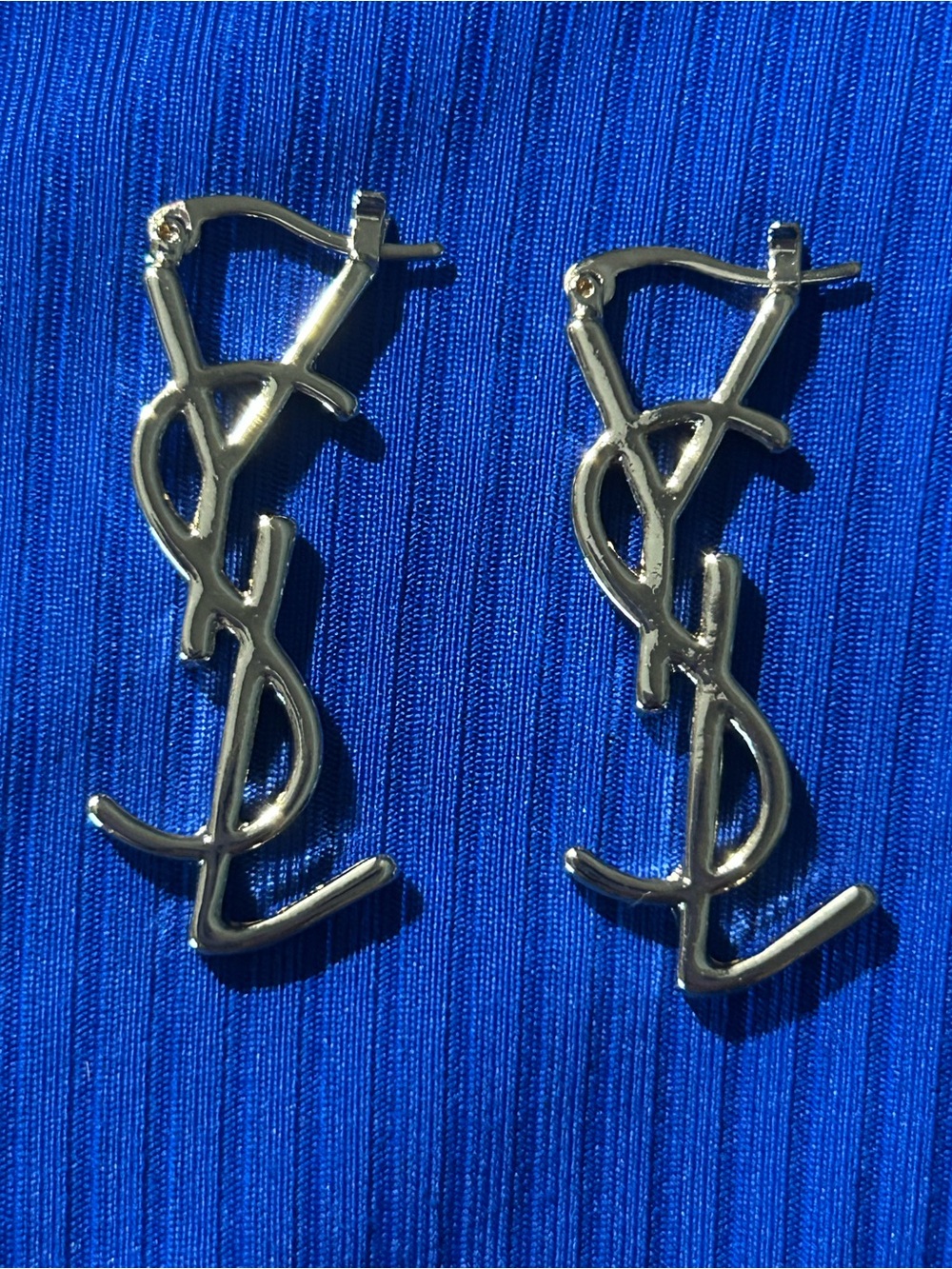 Gold Monogram Drop Earrings